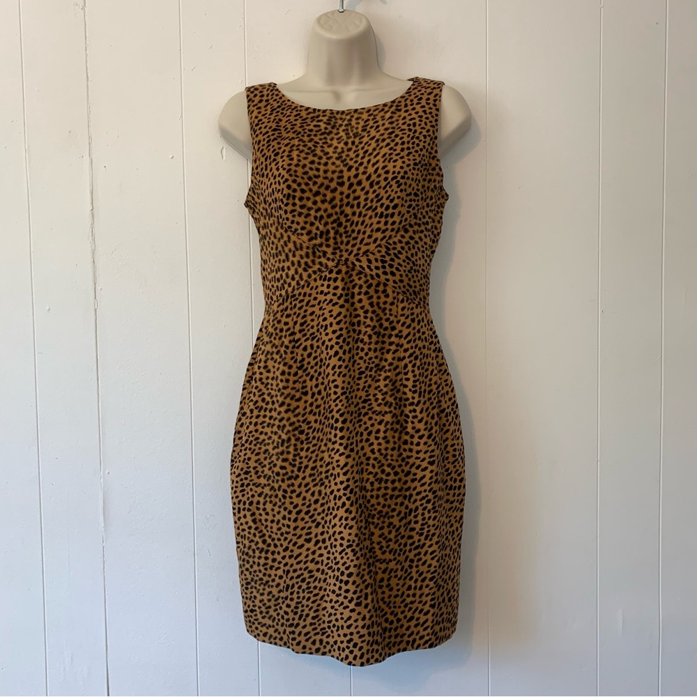 Vintage Y2K Moschino Jeans Animal Print Leopard Felt Dress size 40/6